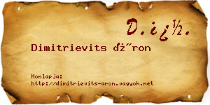 Dimitrievits Áron névjegykártya
